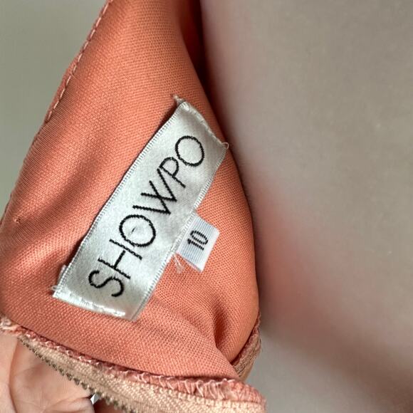 SHOWPO. Pink Plunging Boho Knit Lace Padded Bralette Size 10 / Large - Picture 4 of 4